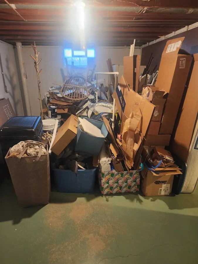 Roll-off dumpster container at job site for 4 Yard Dumpster Rental in Monticello